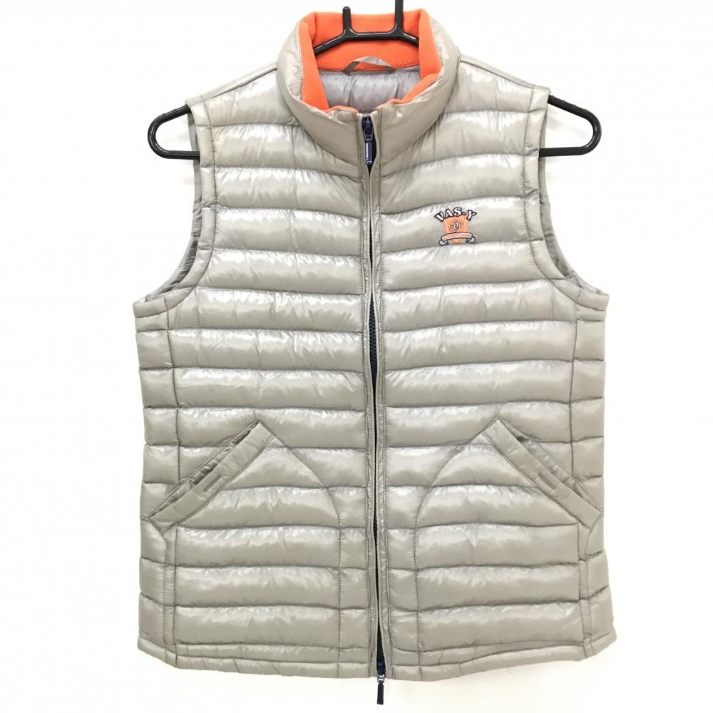 ゾーイ 中綿ベスト グレー×オレンジ ネック内側起毛 レディース M ゴルフウェア ZOY
