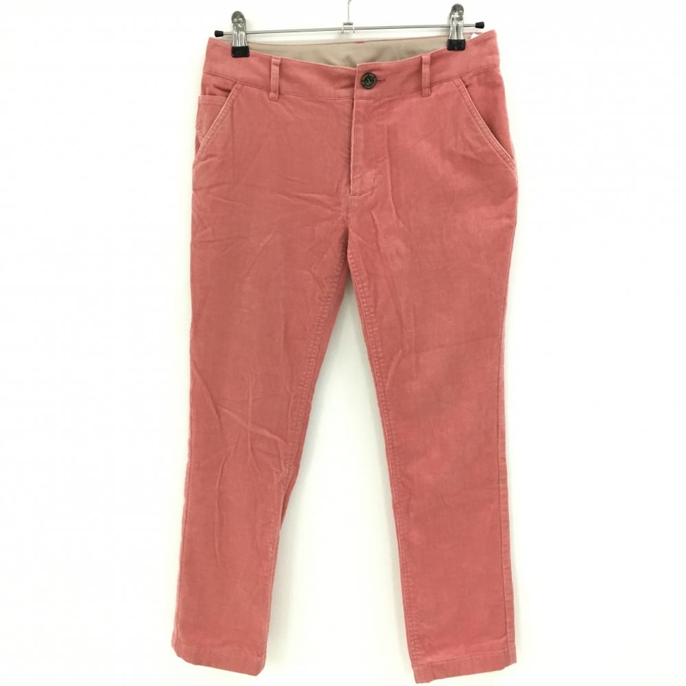 ゾーイ コーデュロイパンツ サーモンピンク系 後ろポケットロゴ ストレッチ レディース 38(M) ゴルフウェア ZOY