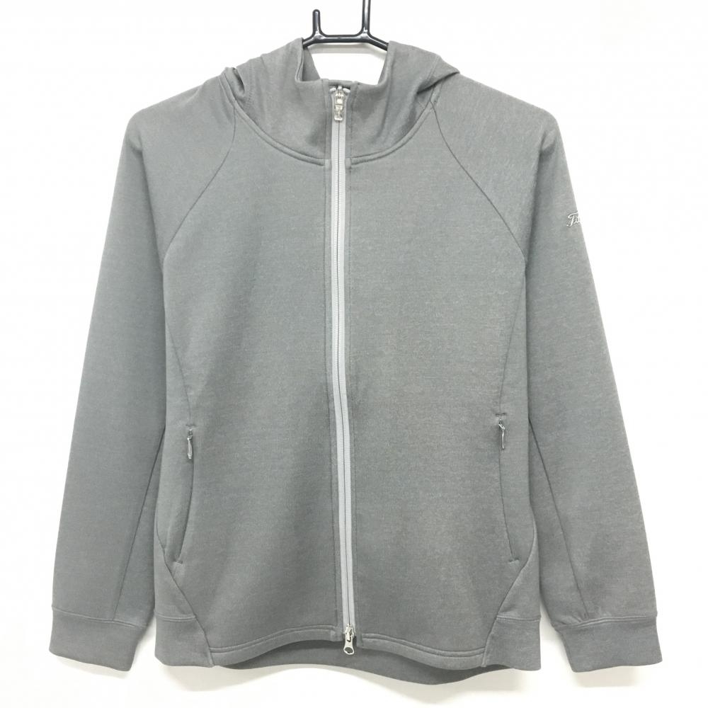 【超美品】タイトリスト ジップパーカー 杢グレー 袖ロゴ ジャケット レディース L ゴルフウェア TITLEIST