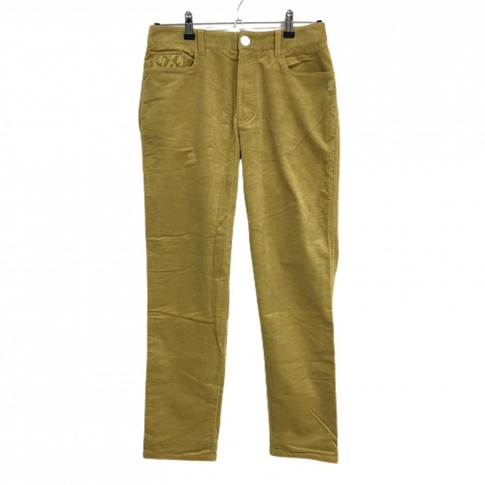 【超美品】ダンスウィズドラゴン パンツ　マスタードイエロー コーデュロイ ストレッチ レディース 3(L) ゴルフウェア Dance With Dragon