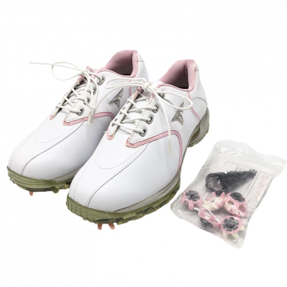 ツアーステージ ゴルフシューズ 白×ピンク SHV910  レディース 24.0 ゴルフウェア TOURSTAGE