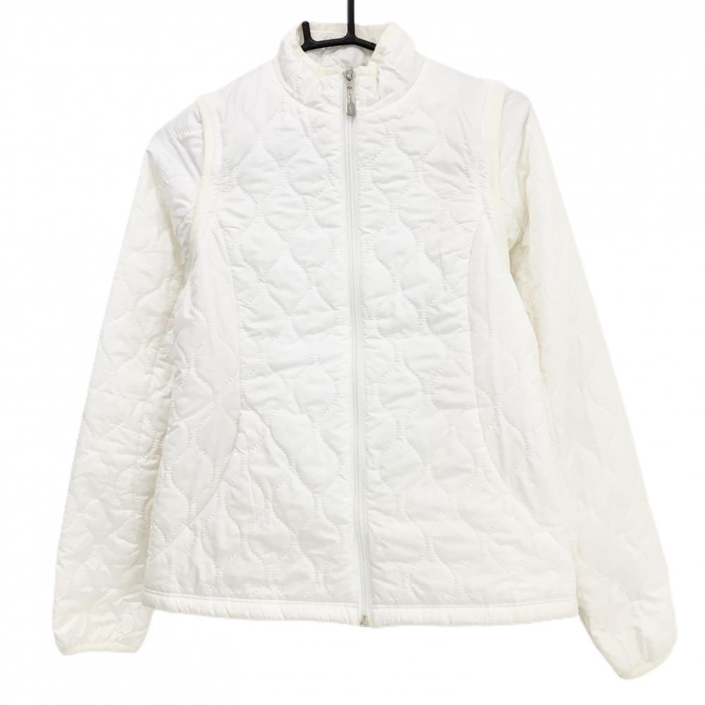 ティゴラ 2WAY中綿ジャケット 白 キルティング 袖着脱可  レディース M ゴルフウェア TIGORA