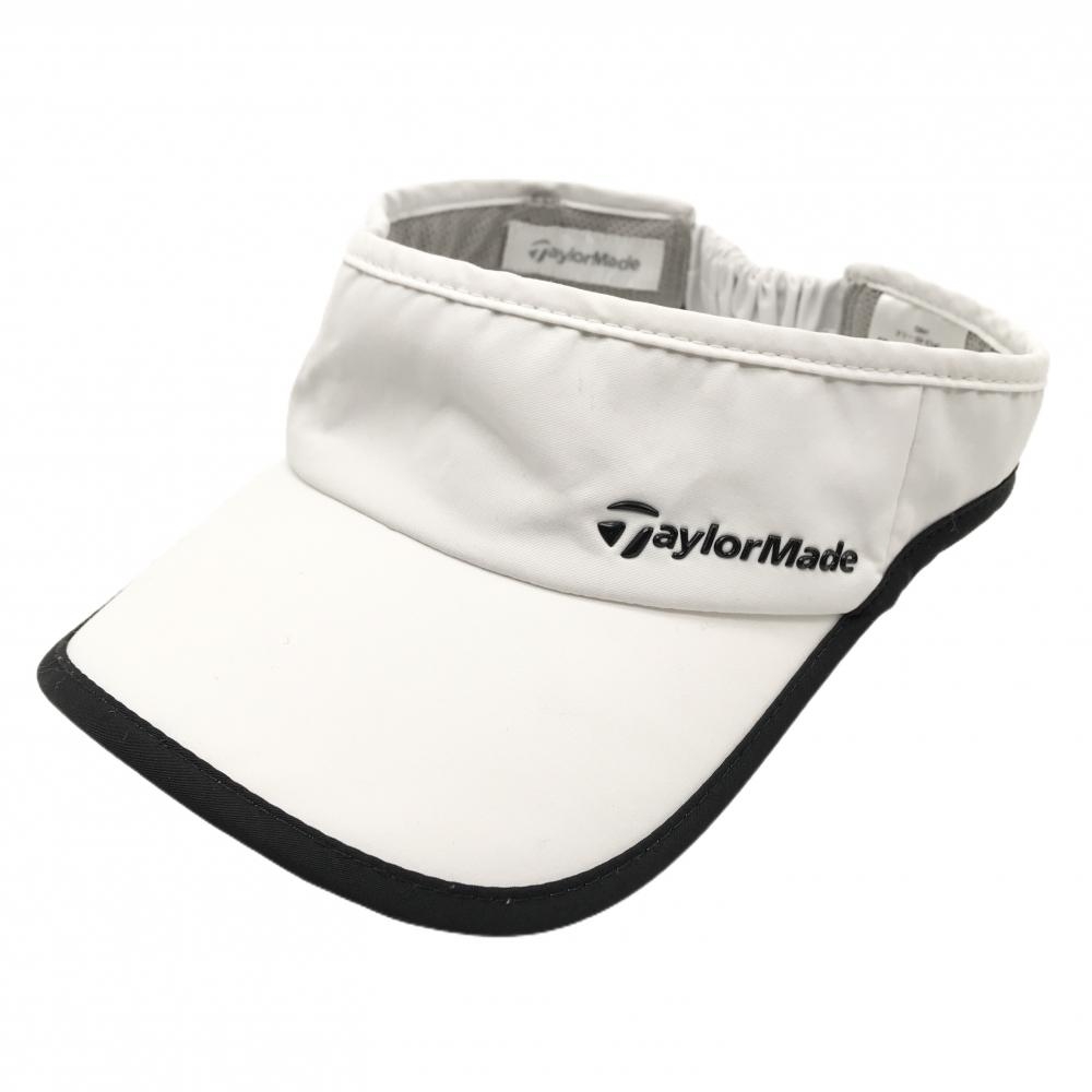 テーラーメイド サンバイザー 白×黒 立体ロゴ レディース フリー(55-57㎝) ゴルフウェア TaylorMade
