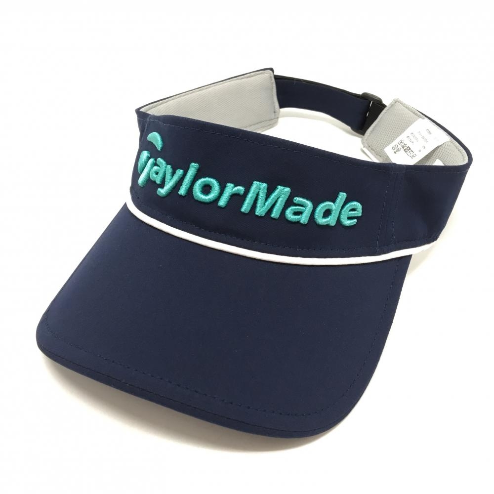 【超美品】テーラーメイド サンバイザー ネイビー×ライトブルー系  レディース フリー(55～57cm) ゴルフウェア TaylorMade