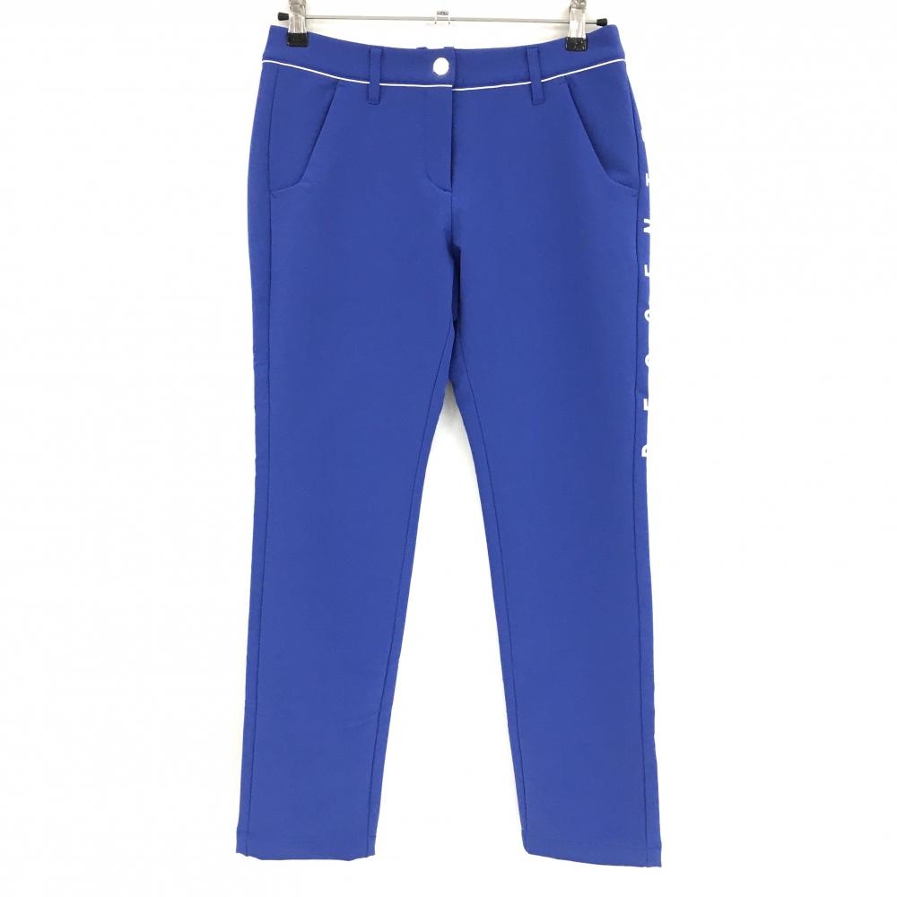 【美品】デサントゴルフ パンツ ブルー×白 裏起毛 ストレッチ 中田英寿  レディース 64/M ゴルフウェア DESCENTE