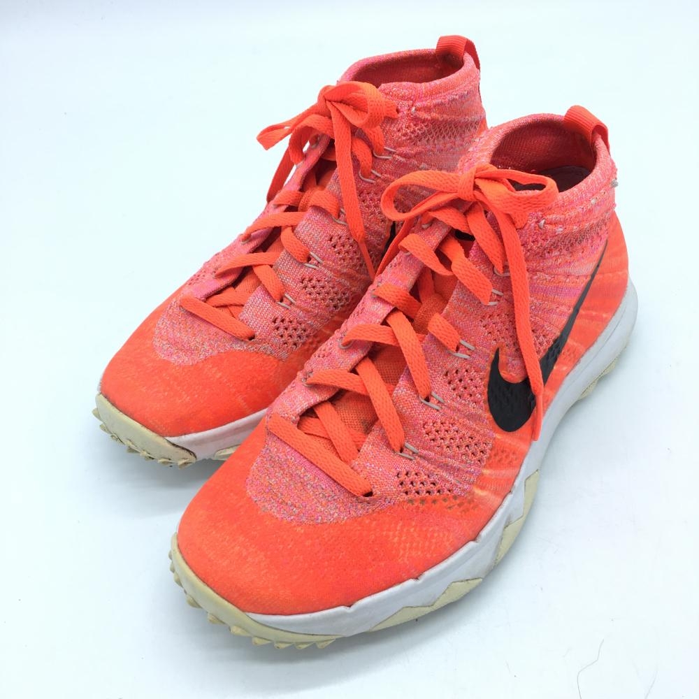 美品 Nike ナイキ ゴルフシューズ 蛍光オレンジ フライニット チャッカ 800 スパイクレス レディース 24 ゴルフウェア 中古ゴルフウェア通販サイトreonard レオナード