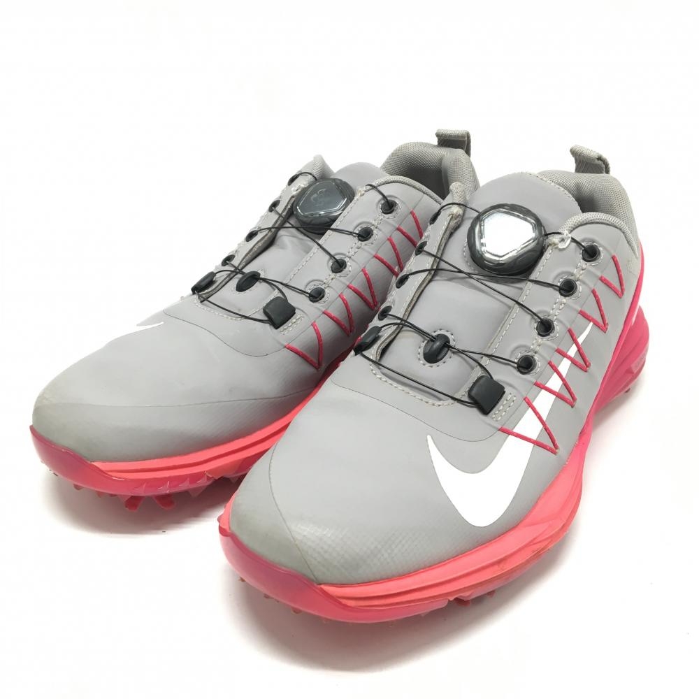 ナイキ ゴルフシューズ グレー×ピンク AH6990-002 ルナ コマンド BOA ダイヤル式  レディース 24.0 ゴルフウェア NIKE