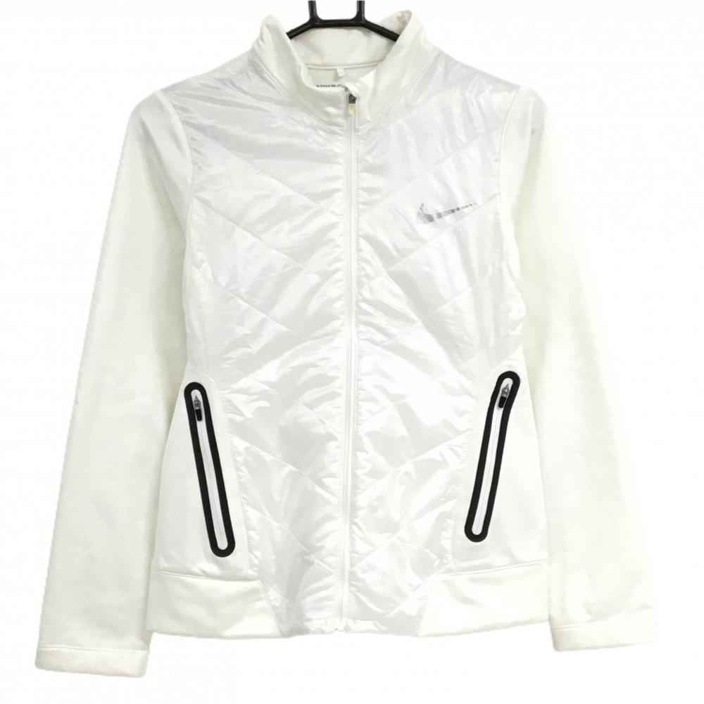 【超美品】ナイキゴルフ 中綿ジャケット 白 前身頃中綿 裏起毛  レディース S ゴルフウェア NIKE