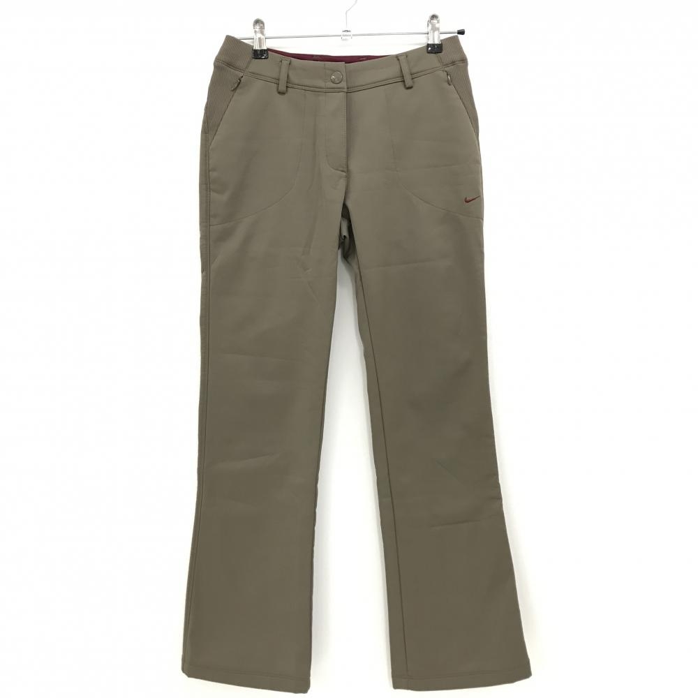 ナイキゴルフ パンツ ブラウン ロゴボルドー 裏微起毛 レディース 2 ゴルフウェア NIKE