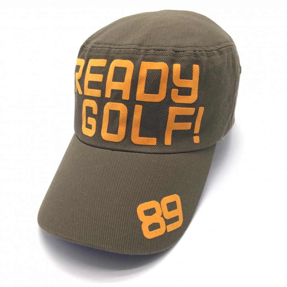 【美品】パーリーゲイツ ワークキャップ カーキ×オレンジ つば裏ブルー レディース S ゴルフウェア PEARLY GATES