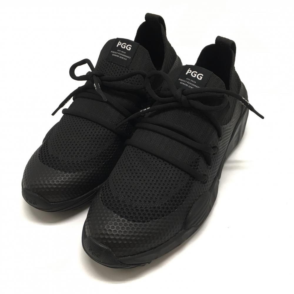 【美品】PGGパーリーゲイツ ゴルフシューズ 黒 268-3292652 スパイクレス  レディース 23.5 ゴルフウェア PEARLY GATES