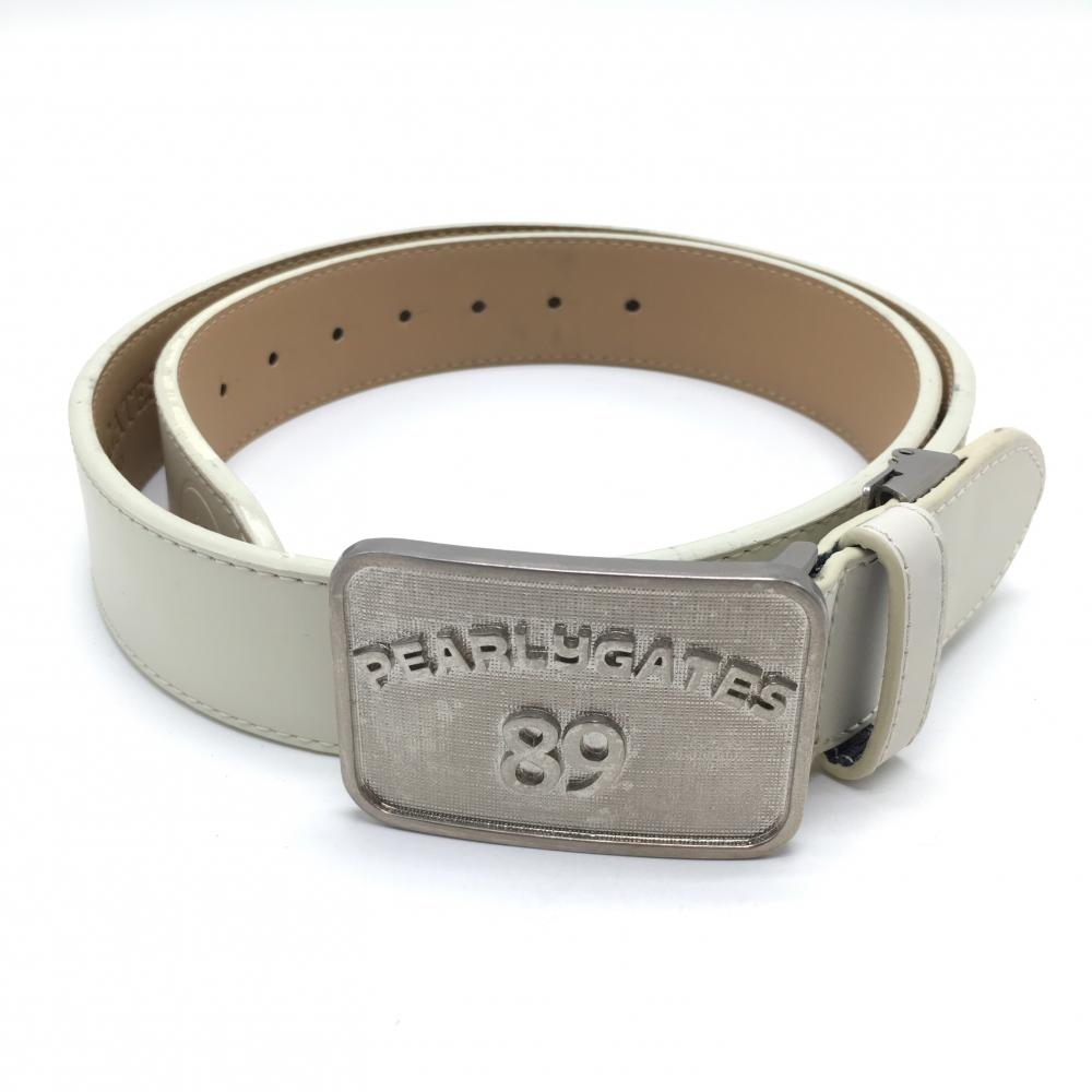 パーリーゲイツ トップ式ベルト アイボリー バックルシルバー レディース  ゴルフウェア PEARLY GATES