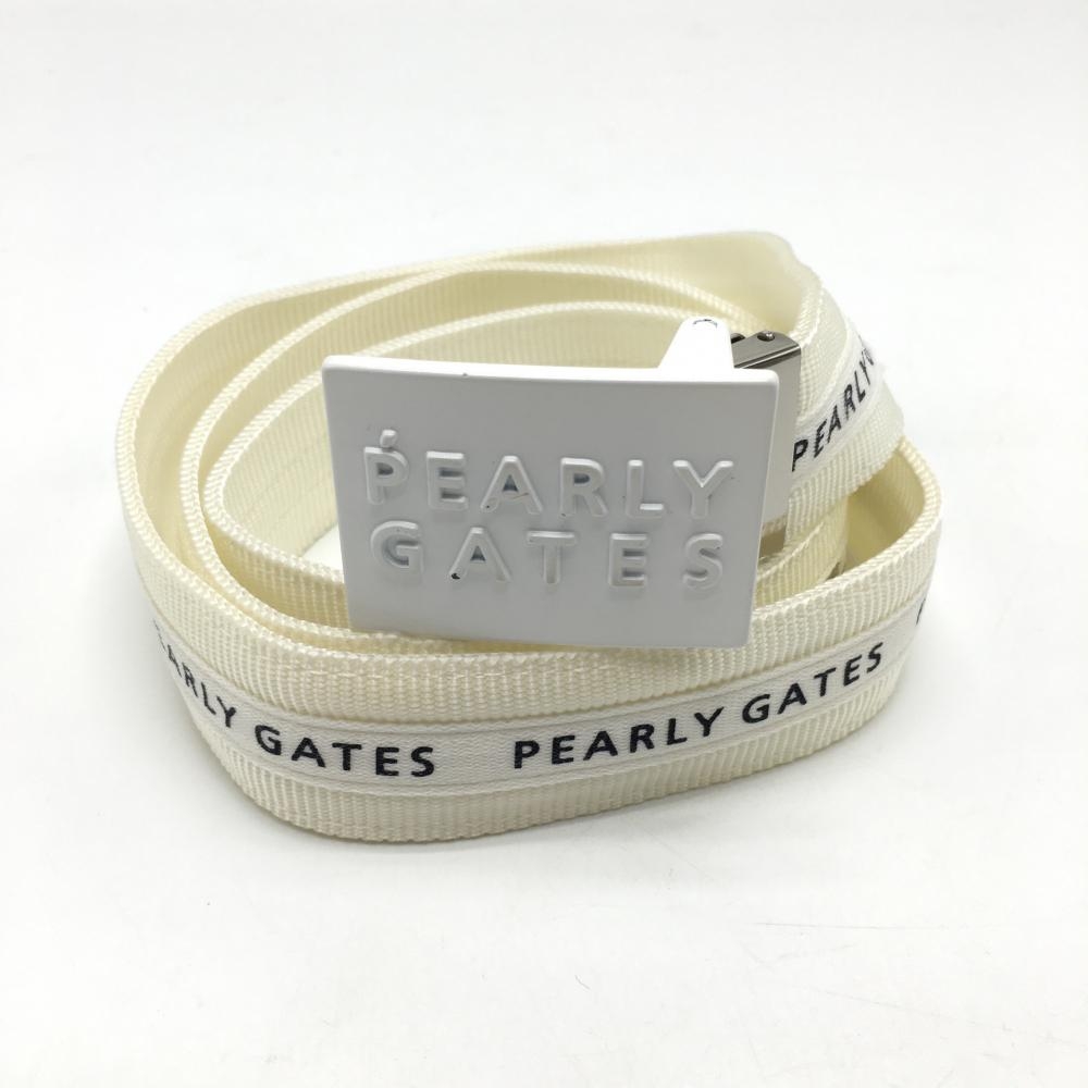 パーリーゲイツ ベルト 白×黒 ロゴライン レディース  ゴルフウェア PEARLY GATES
