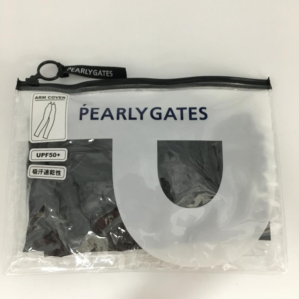 【新品】パーリーゲイツ アームカバー 黒×白 UPF50+ 吸汗速乾性  レディース FR ゴルフウェア PEARLY GATES