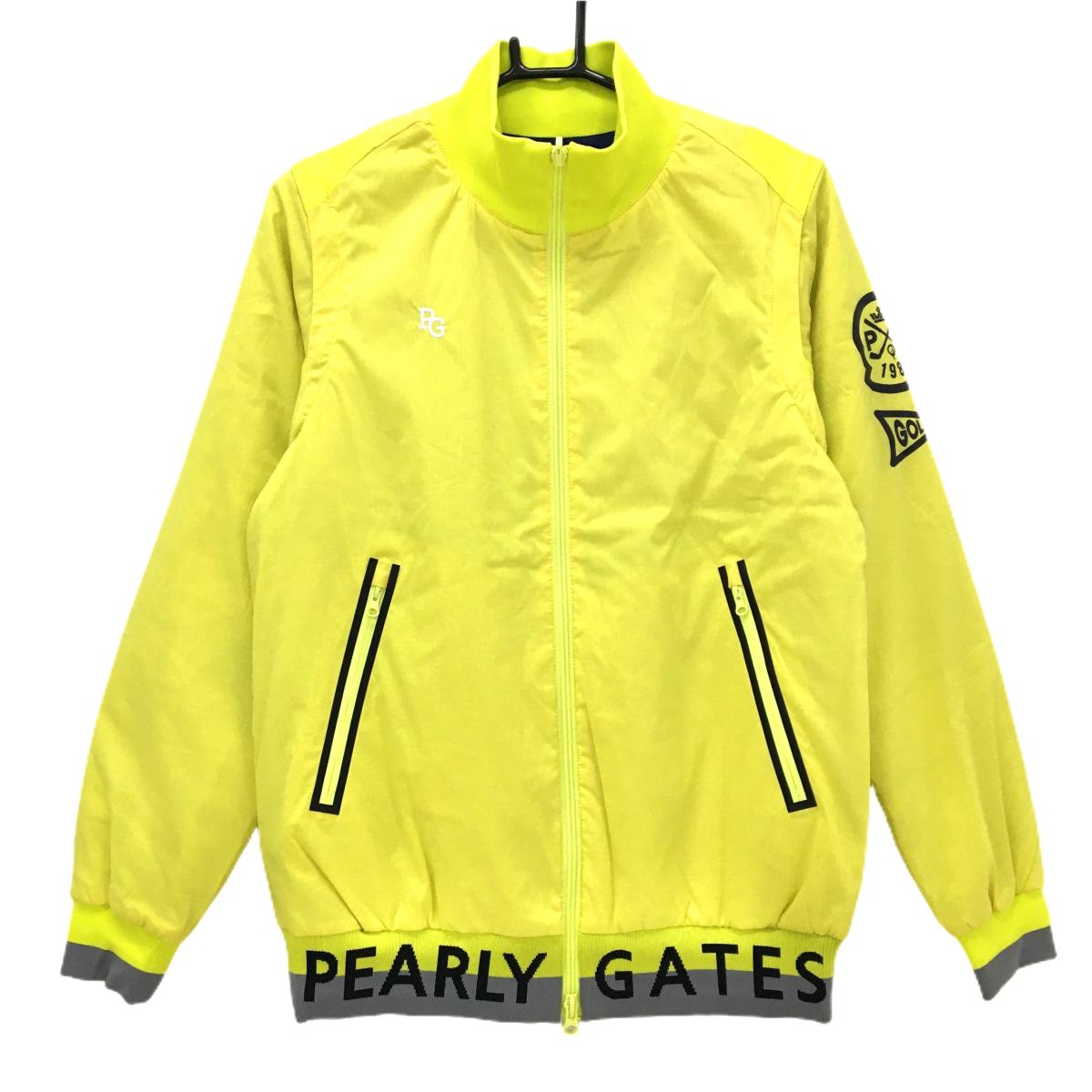 【新品】パーリーゲイツ 4WAY中綿リバーシブルジャケット イエロー×ネイビー チェック地模様  レディース 1(M) ゴルフウェア PEARLY GATES