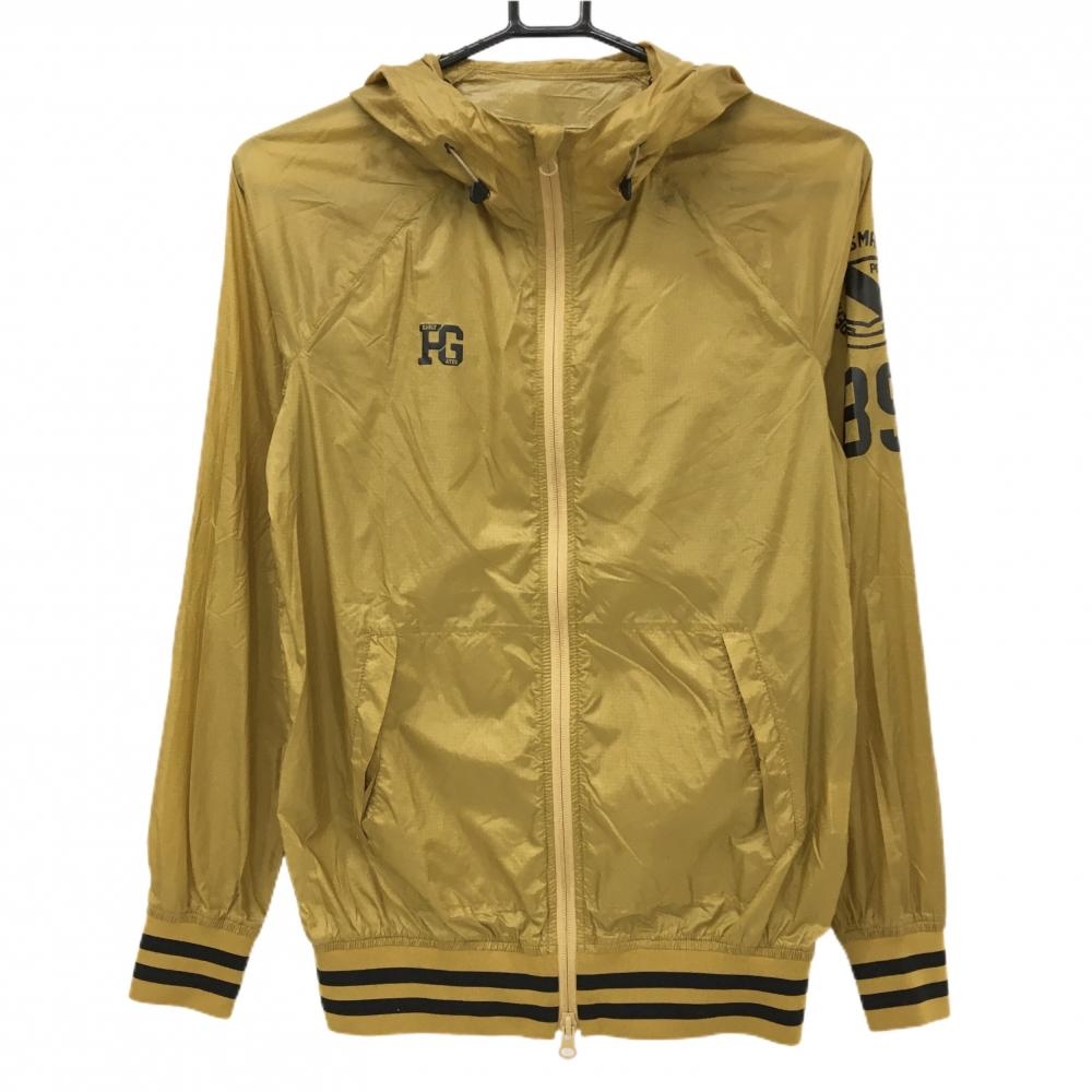 【超美品】パーリーゲイツ ジップパーカー ゴールドブラウン ナイロン100% 薄手 レディース 0(S) ゴルフウェア PEARLY GATES