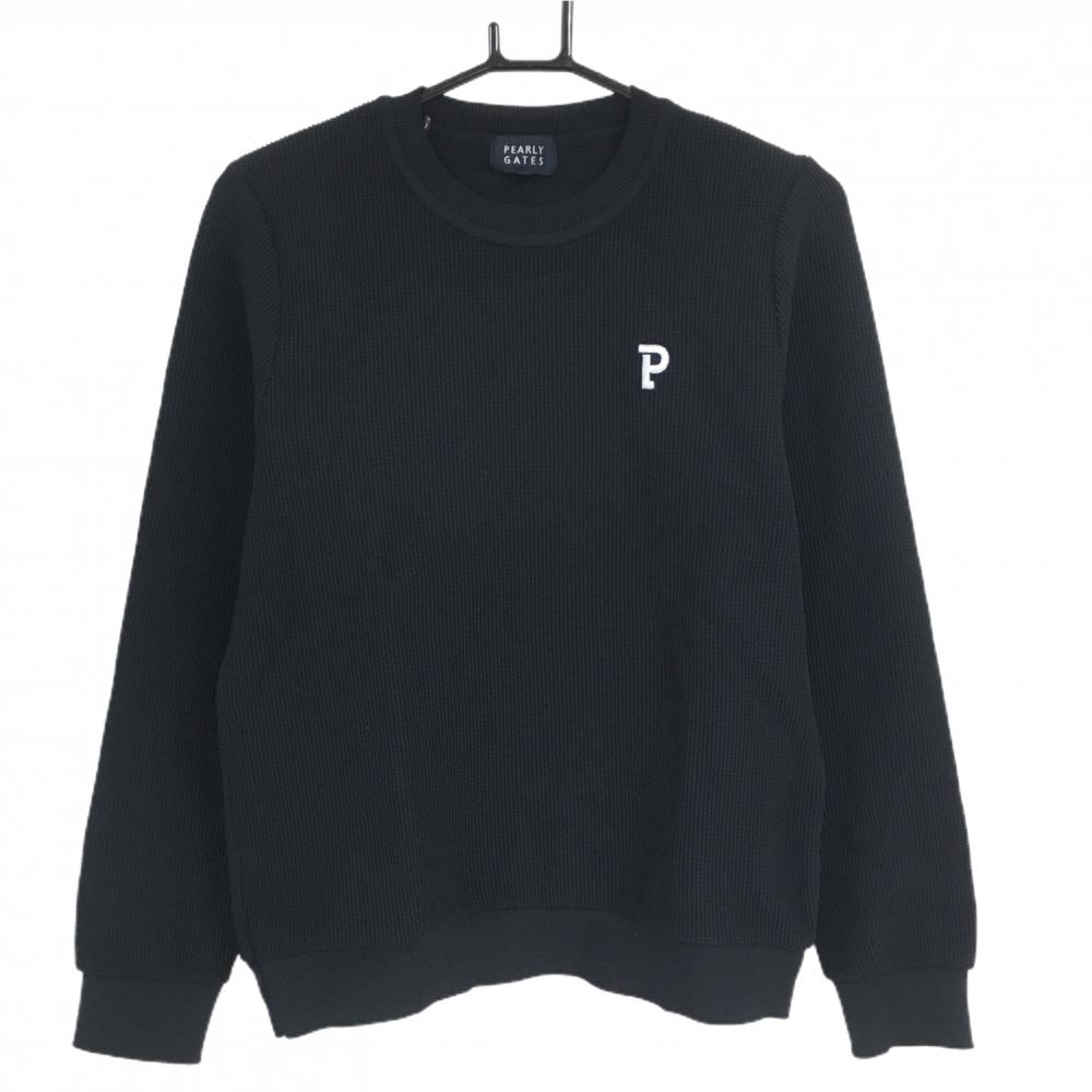 【超美品】パーリーゲイツ セーター ダークネイビー×白 ニット レディース 2(L) ゴルフウェア 2023年モデル PEARLY GATES