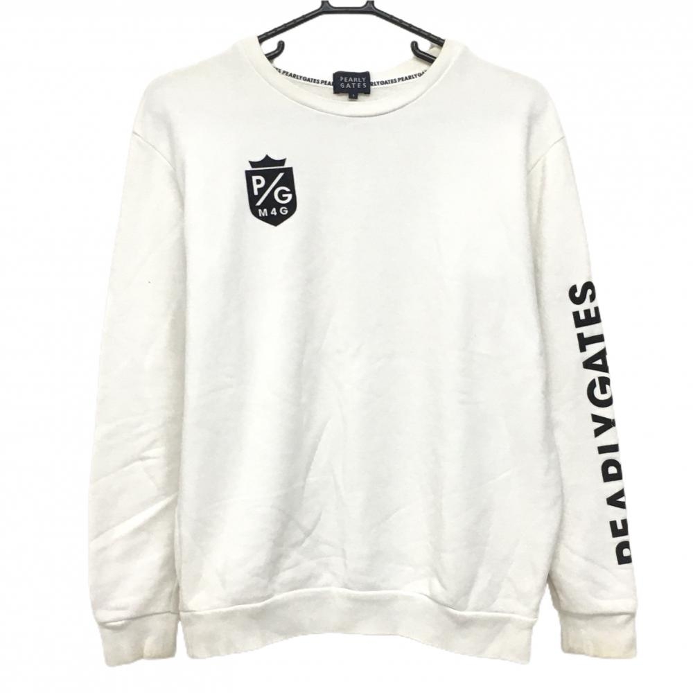 パーリーゲイツ トレーナー 白 袖・背面ロゴ レディース 1(M) ゴルフウェア PEARLY GATES