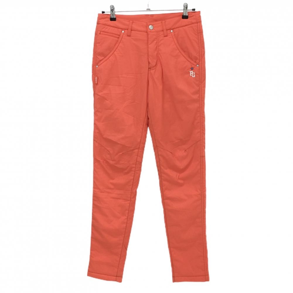 【美品】パーリーゲイツ 中綿パンツ オレンジ ロゴ刺しゅう レディース 1(M) ゴルフウェア PEARLY GATES