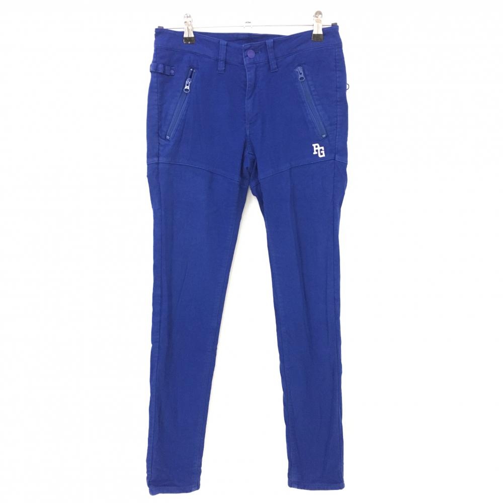 パーリーゲイツ パンツ ブルー 厚手 ティ装着可 裏地付き ストレッチ  レディース 0(S) ゴルフウェア PEARLY GATES