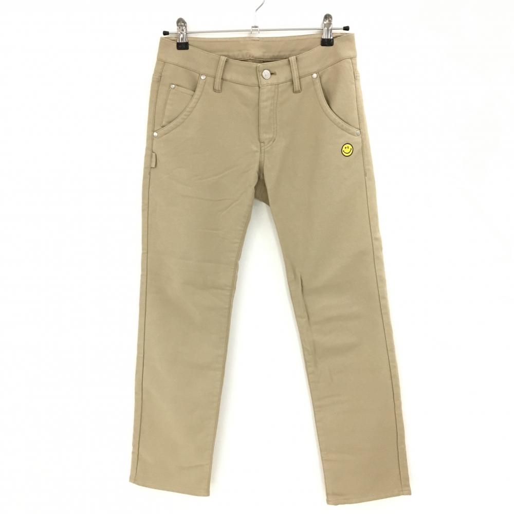 パーリーゲイツ パンツ ベージュ 裏起毛 ストレッチ ニコちゃん スマイル レディース 1(M) ゴルフウェア PEARLY GATES