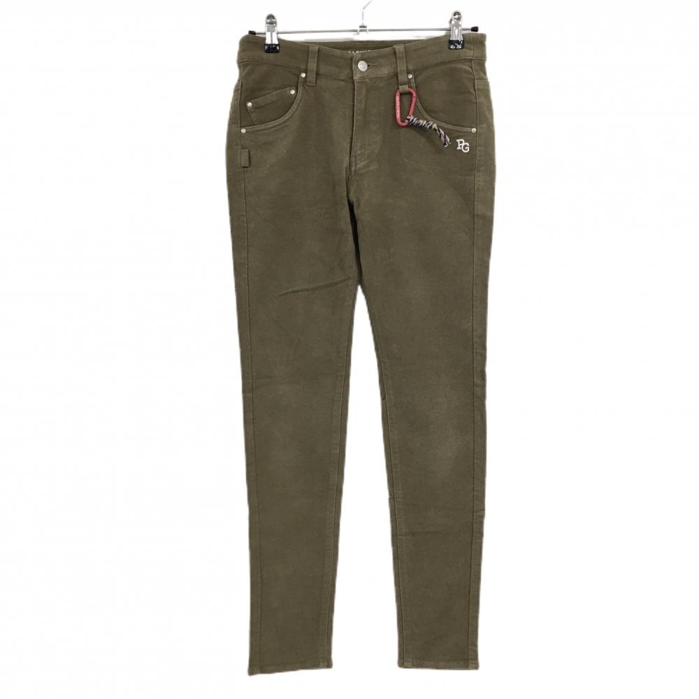 【美品】パーリーゲイツ パンツ ブラウン 起毛素材 ストレッチ  レディース 1(M) ゴルフウェア 2023年モデル PEARLY GATES