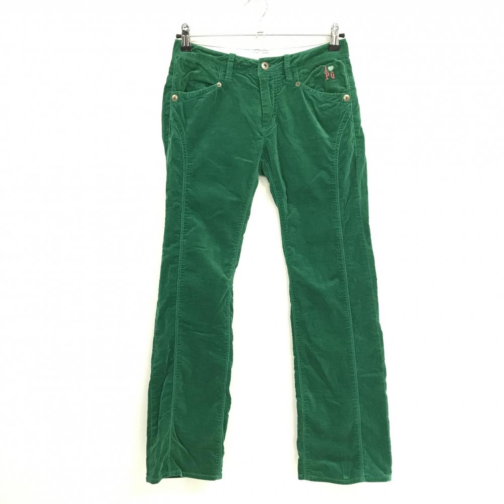 パーリーゲイツ パンツ グリーン 表微起毛 ロゴピンク  レディース 0(S) ゴルフウェア PEARLY GATES