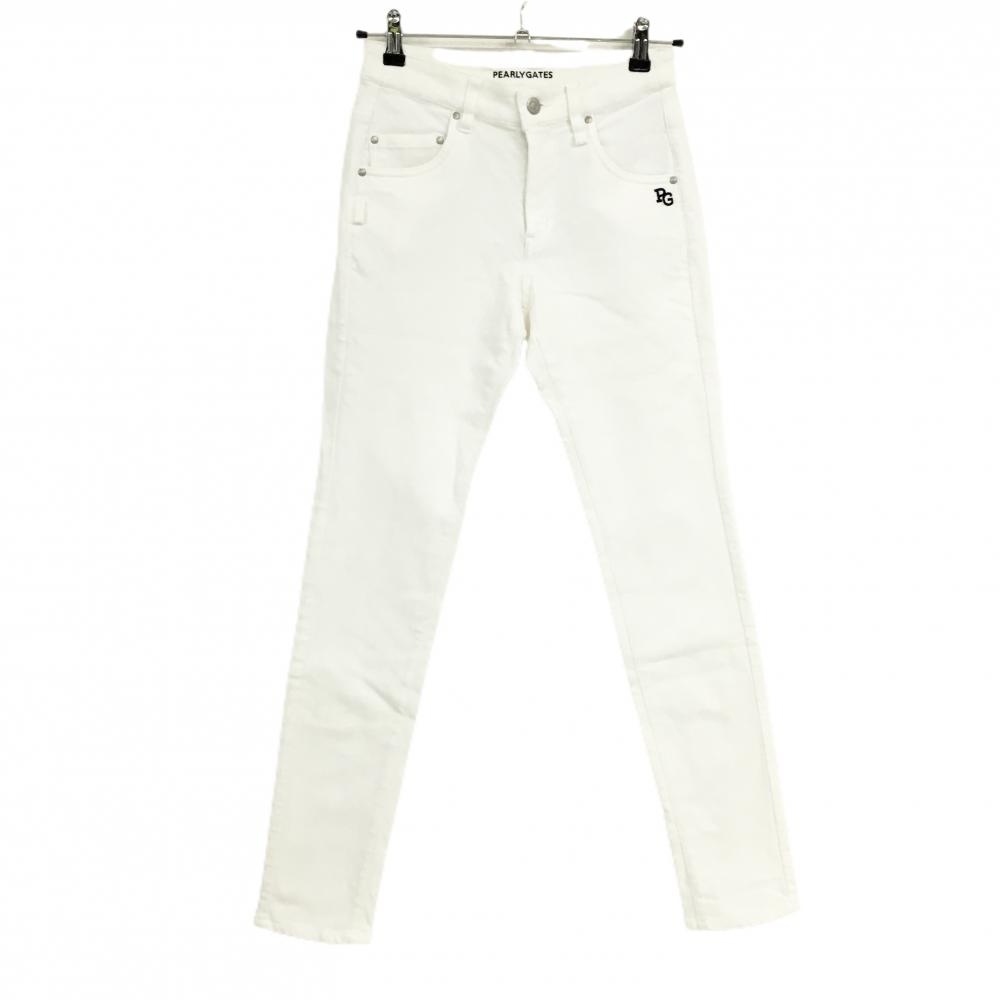 【超美品】パーリーゲイツ パンツ 白 表起毛 ストレッチ レディース 00(XS) ゴルフウェア PEARLY GATES