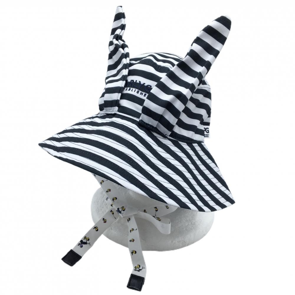 【新品】パーリーゲイツ×PEANUTS 耳付つば広ハット ネイビー×白  レディース FR ゴルフウェア 2024年モデル PEARLY GATES