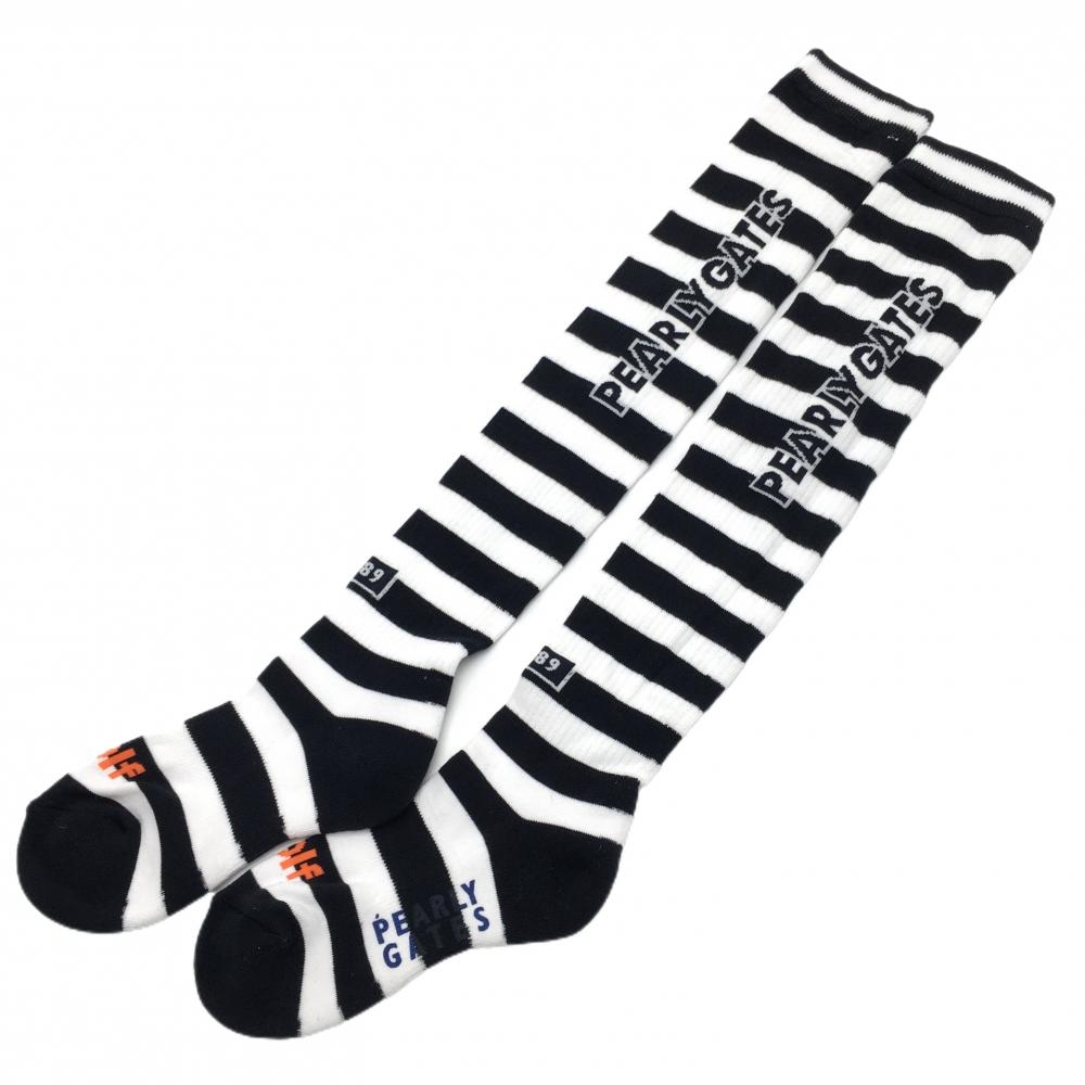 【未使用品】パーリーゲイツ ニーハイソックス ネイビー×白 ボーダー  レディース  ゴルフウェア PEARLY GATES