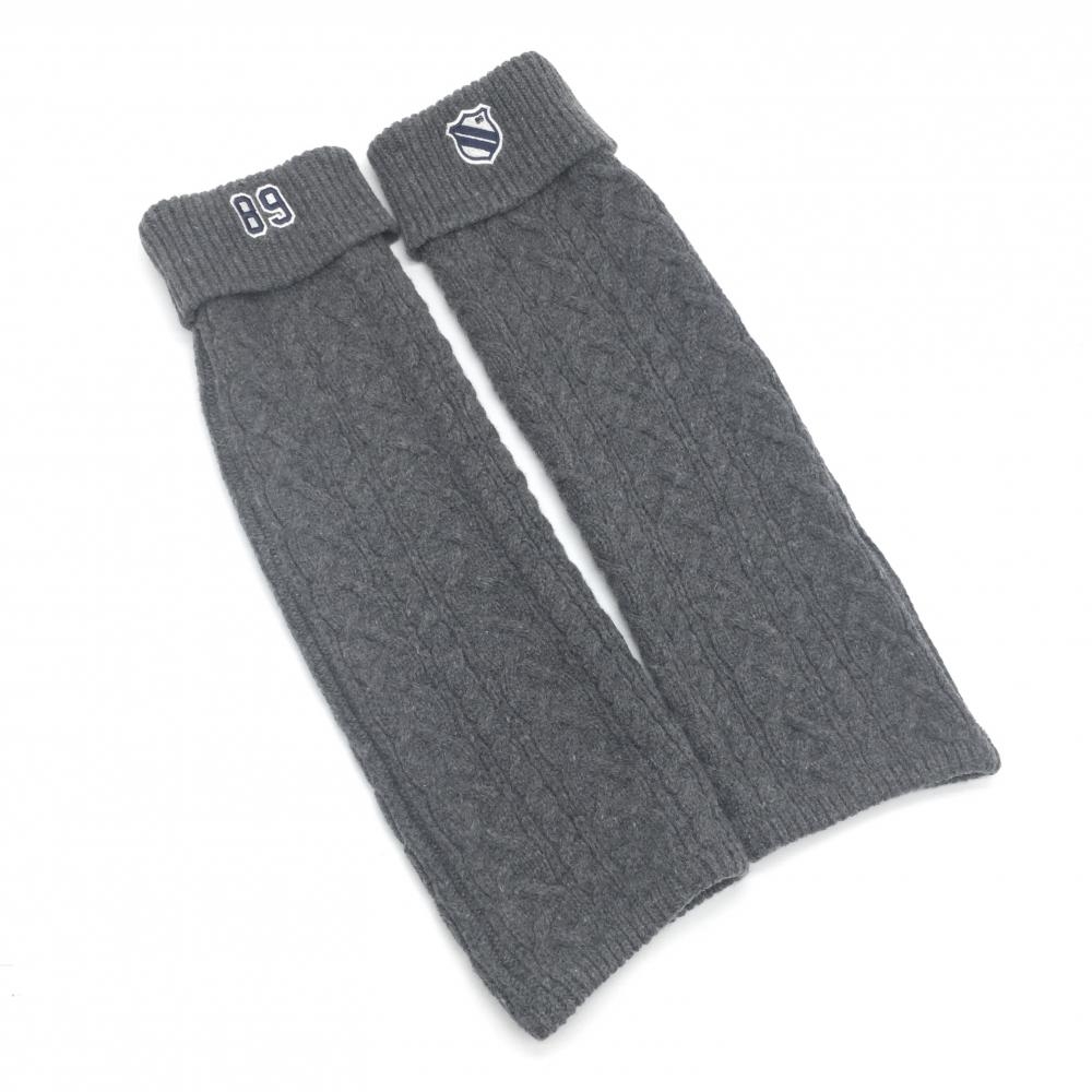【美品】パーリーゲイツ ニットレッグウォーマー グレー ケーブル編み 品質タグ無し レディース  ゴルフウェア PEARLY GATES