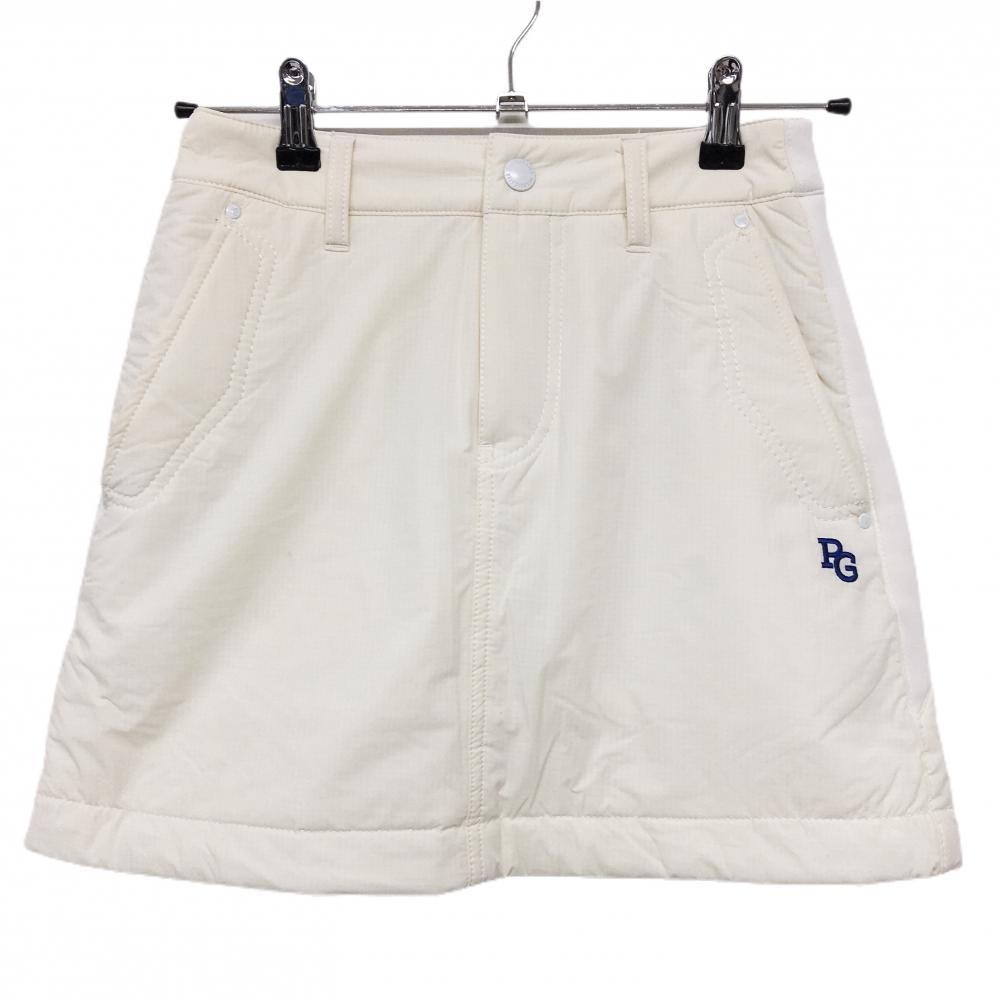 【超美品】パーリーゲイツ 中綿スカート アイボリー 格子地模様 サイド切替 レディース 00(XS) ゴルフウェア PEARLY GATES
