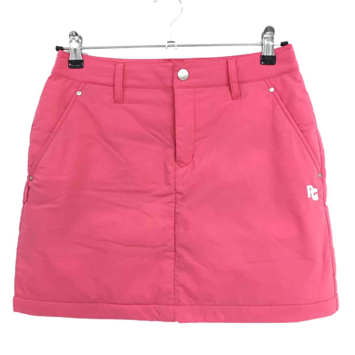 パーリーゲイツ 中綿スカート ピンク×白 裏微起毛 ロゴ刺しゅう レディース 0(S) ゴルフウェア PEARLY GATES