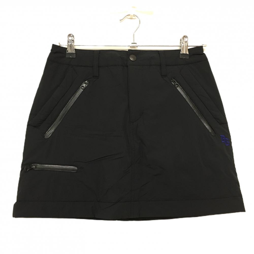 【超美品】パーリーゲイツ 中綿スカート 黒 複数ポケット ポケット口薄汚れ レディース 0(S) ゴルフウェア PEARLY GATES