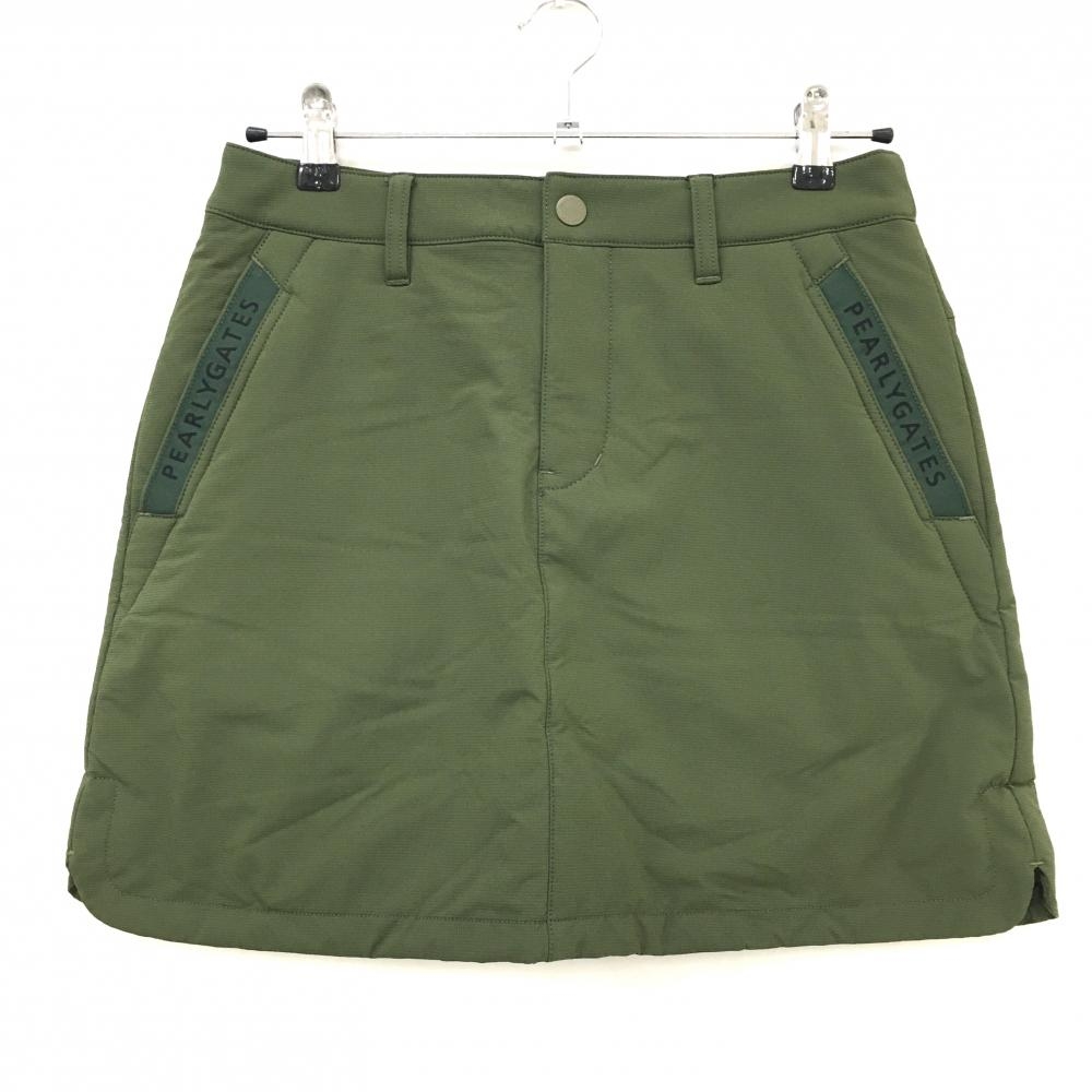 【新品】パーリーゲイツ 中綿スカート カーキ ポケット口ロゴ POLARTEC レディース 1(M) ゴルフウェア PEARLY GATES