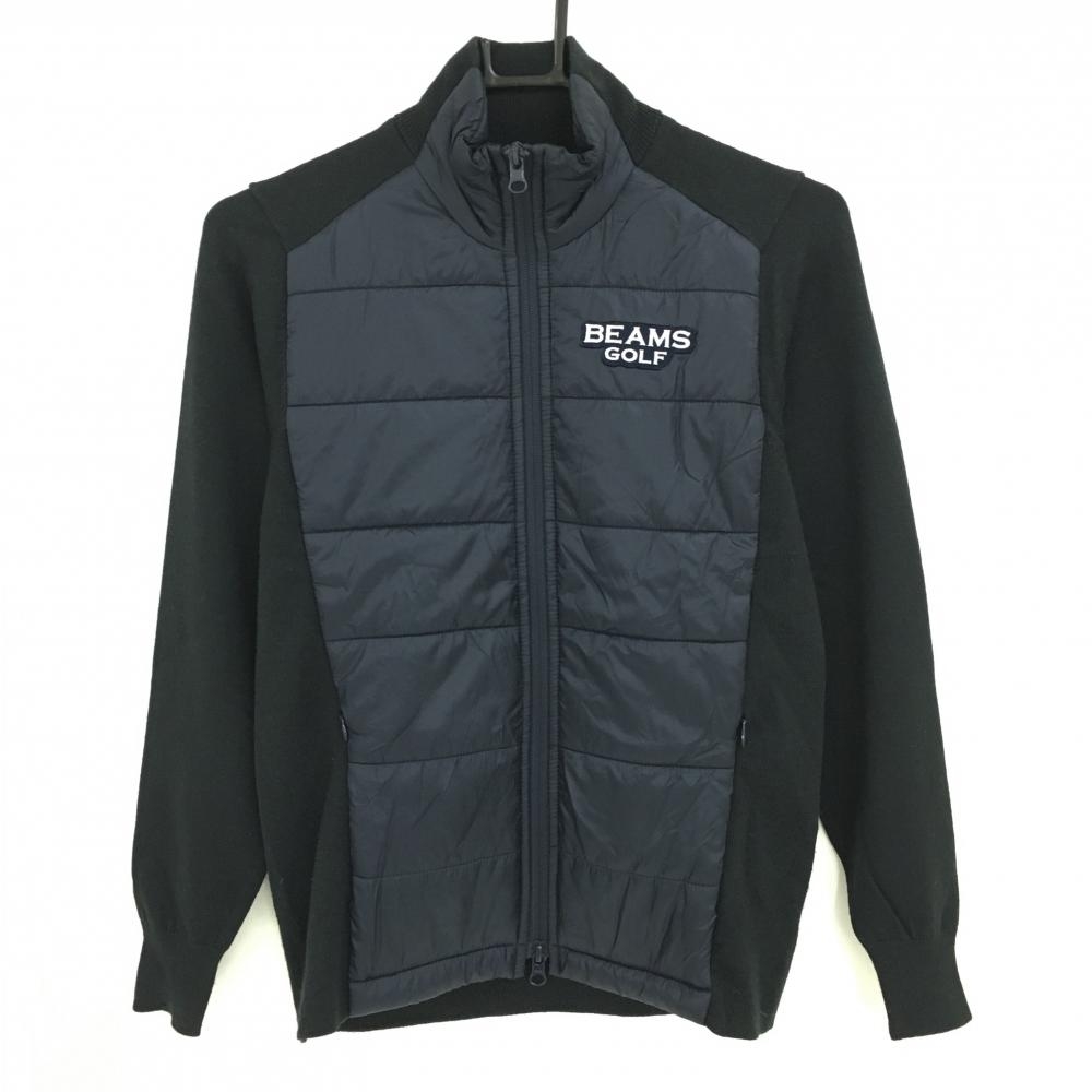 【美品】ビームスゴルフ 中綿ニットジャケット ネイビー 前身頃中綿  レディース M ゴルフウェア BEAMS GOLF
