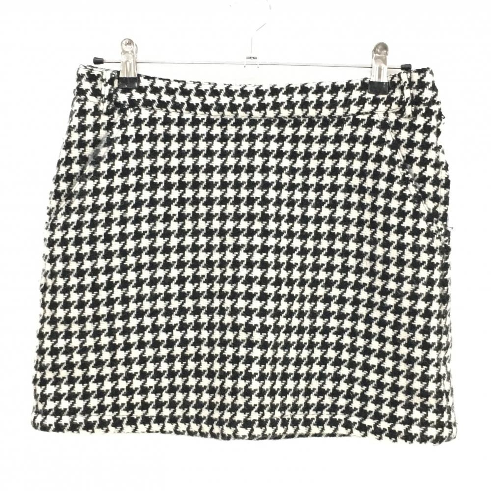 【美品】ビームスゴルフ 中綿スカート 白×黒 千鳥格子 ウール混  レディース L ゴルフウェア BEAMS GOLF