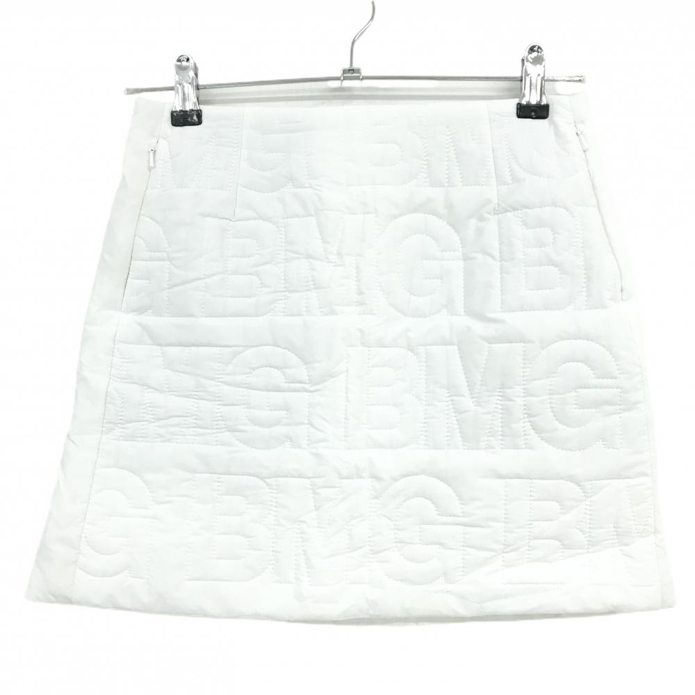 ビームスゴルフ 中綿スカート 白 キルティング シリコンロゴ レディース S ゴルフウェア BEAMS GOLF