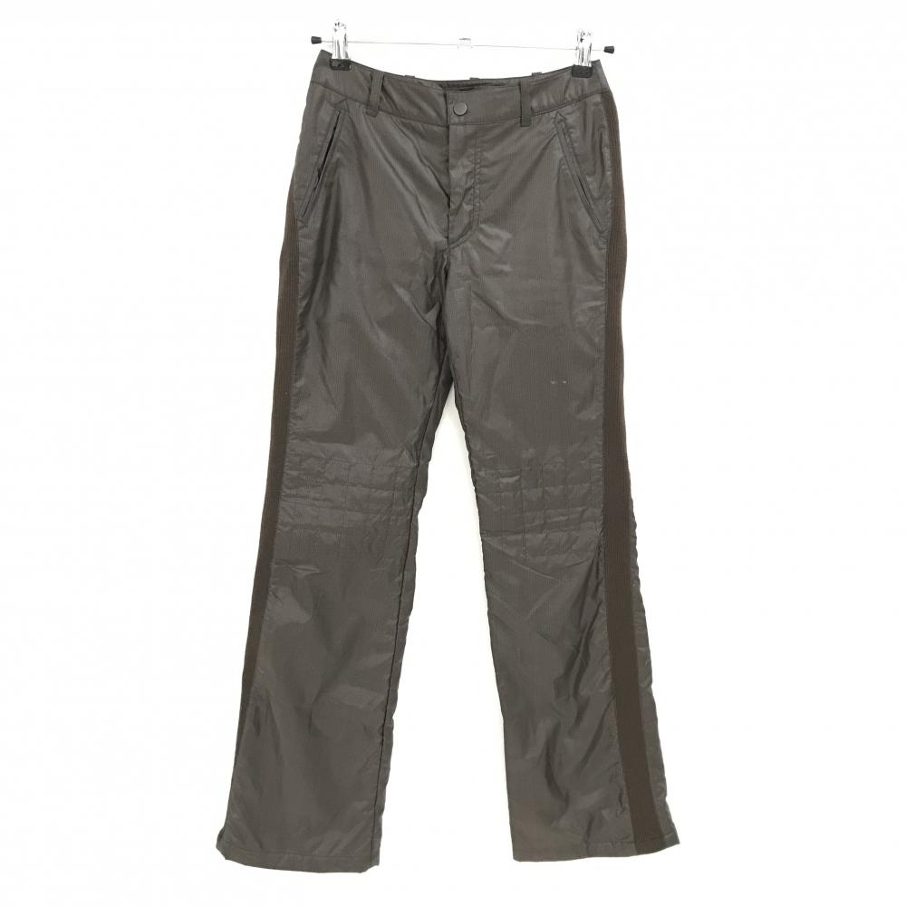 ヒールクリーク パンツ ブラウン チェック風 サイドライン レディース 38(S) ゴルフウェア Heal Creek