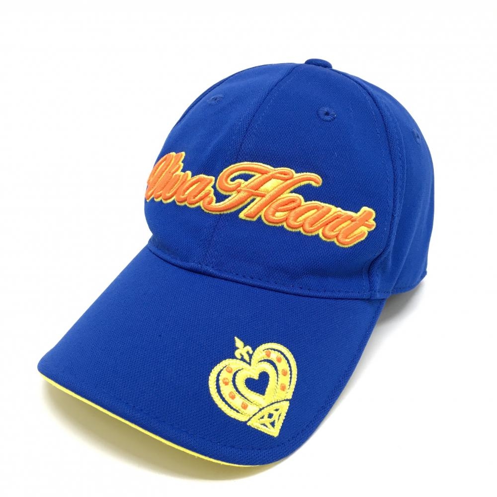 【超美品】ビバハート キャップ ブルー×オレンジ 立体ロゴ刺しゅう レディース 40 ゴルフウェア VIVA HEART
