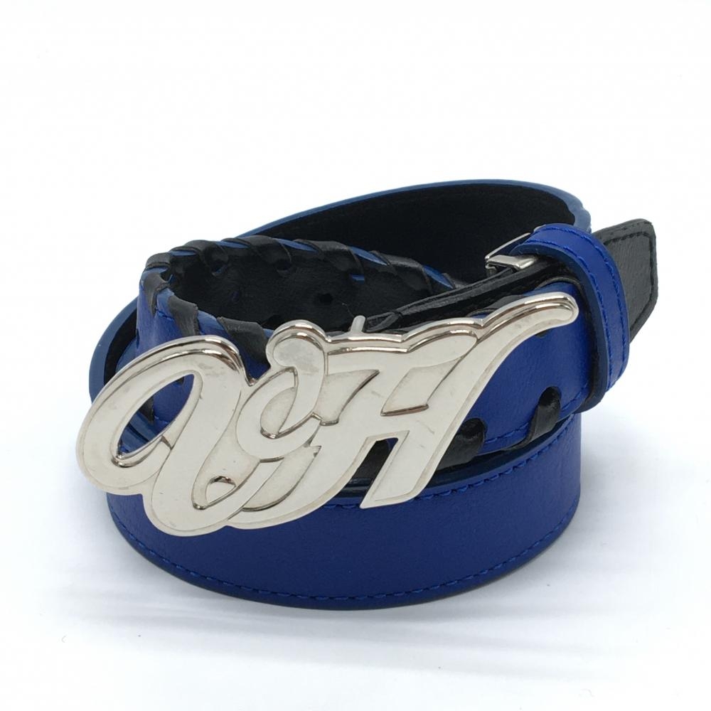 【美品】ビバハート トップ式ベルト ブルー×黒 ロゴバックル  レディース  ゴルフウェア VIVA HEART