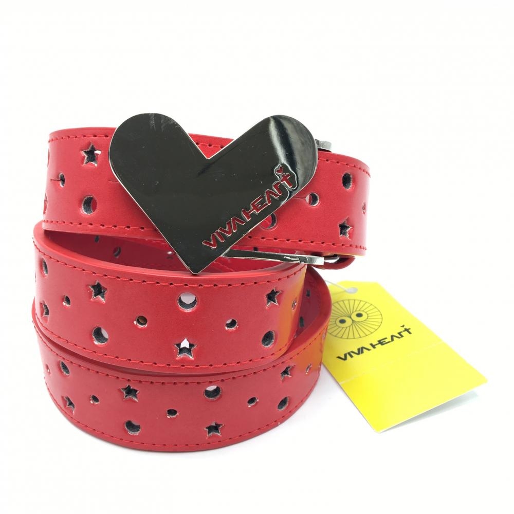 【新品】ビバハート トップ式ベルト レッド ハート  レディース 40 ゴルフウェア VIVA HEART