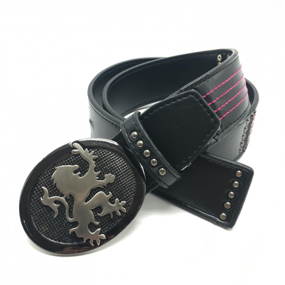 ビバハート トップ式ベルト 黒 バックルロゴ レディース  ゴルフウェア VIVA HEART