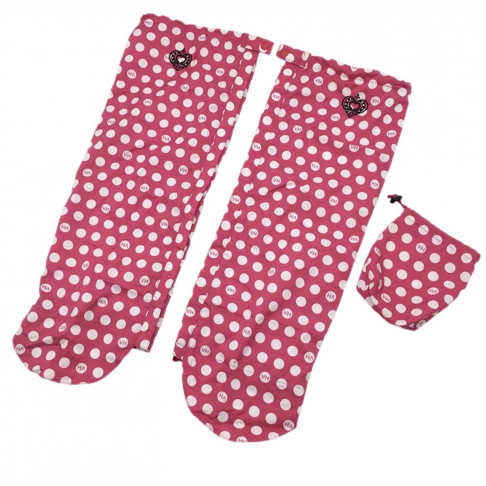 【超美品】ビバハート レッグカバー ピンク×白 ドット 収納袋付 レディース  ゴルフウェア VIVA HEART
