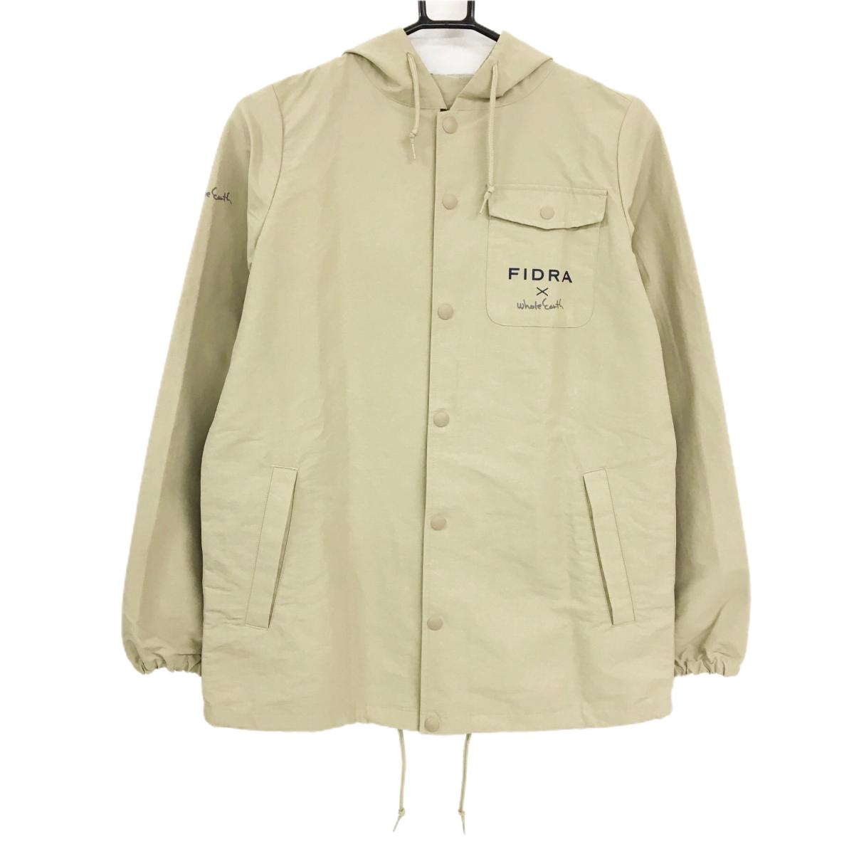 【美品】フィドラ×whole Earth フード付ジャケット ベージュ ナイロン混 スナップボタン  レディース S ゴルフウェア FIDRA