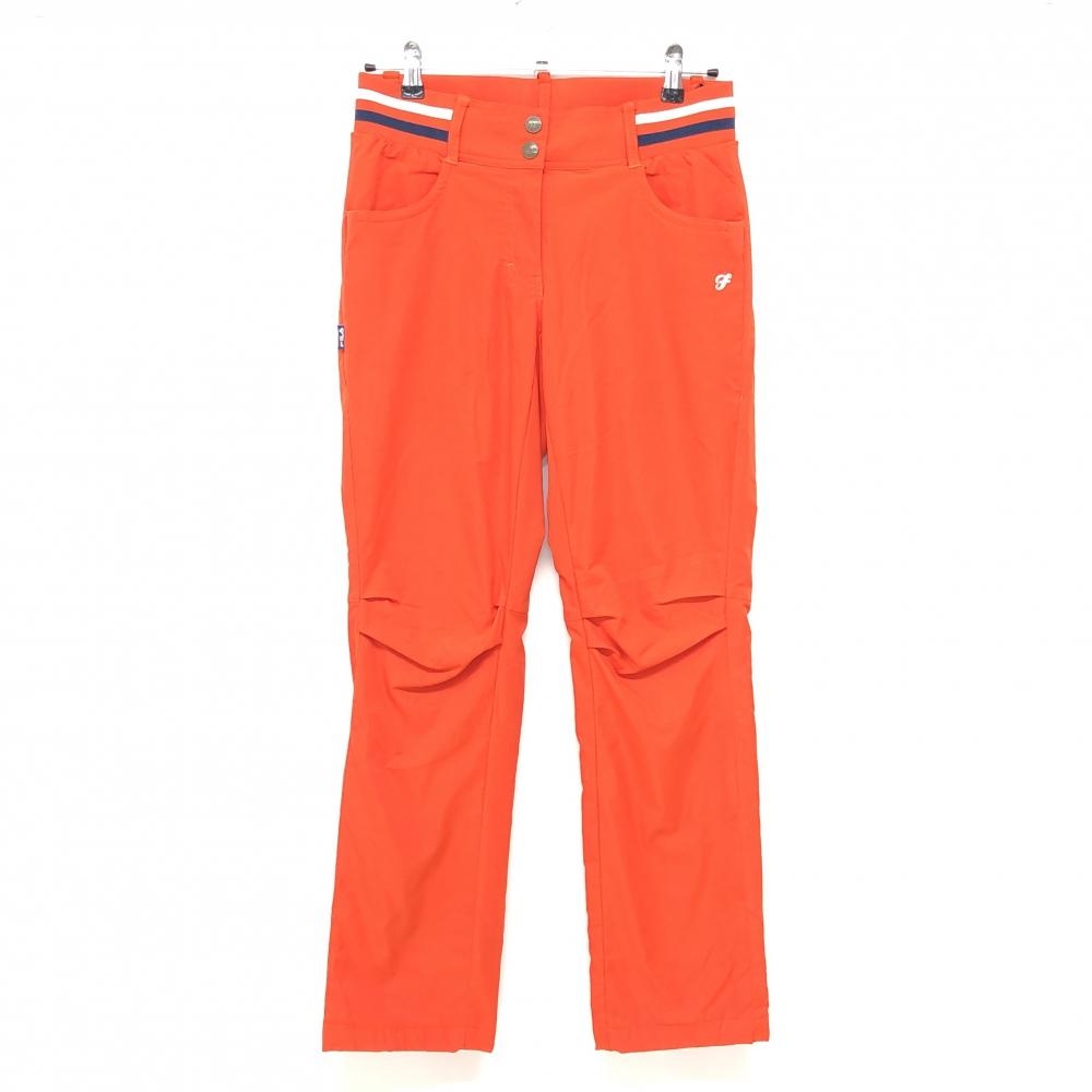 【美品】フィラゴルフ パンツ オレンジ ウエスト一部ゴム 蓄熱 レディース L ゴルフウェア FILA GOLF
