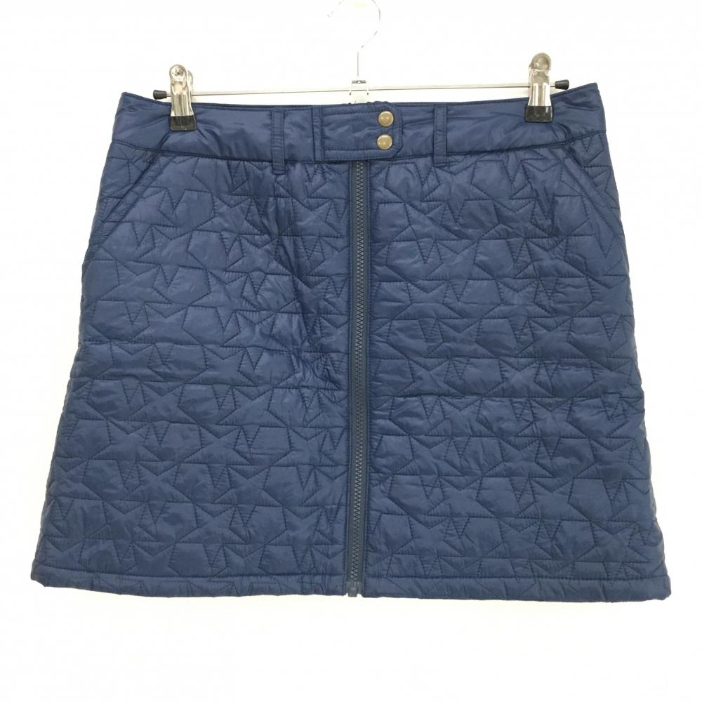 【超美品】フィラゴルフ 中綿スカート ネイビー 星柄キルト ポケットボア レディース LL ゴルフウェア FILA GOLF