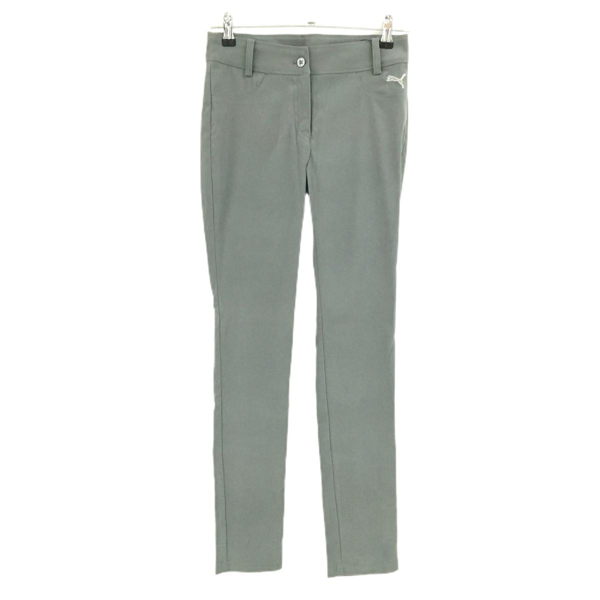 【新品】プーマ パンツ グレー 地模様 微起毛 ストレッチ レディース M ゴルフウェア PUMA