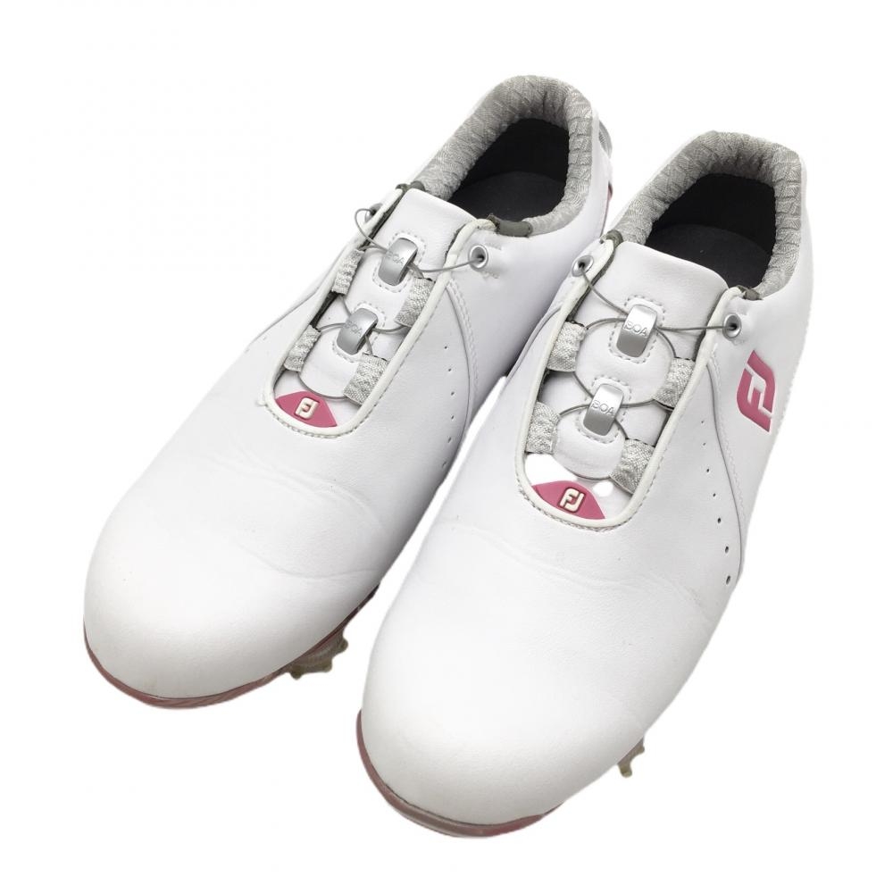 【美品】フットジョイ ゴルフシューズ 白×ピンク 99069J ボア  レディース 24 ゴルフウェア FootJoy