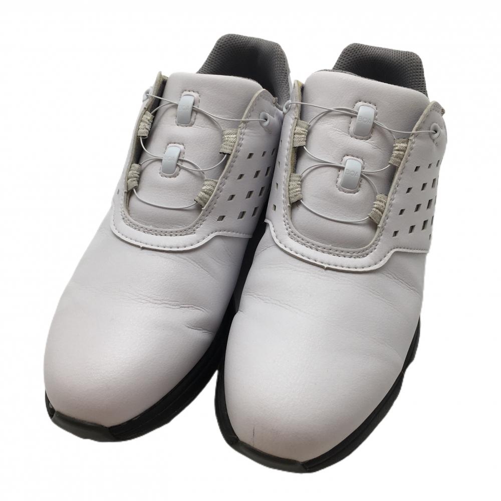 【美品】フットジョイ ゴルフシューズ 白×シルバー ボア 98615J レディース 23.5 ゴルフウェア FootJoy